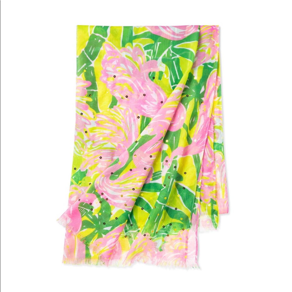 RARE Lilly Pulitzer for Target "Fan Dance" Scarf, Wrap, Swim Cover Up, One Size - Picture 2 of 4